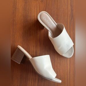 Esprit Off-White Block Heel Mules